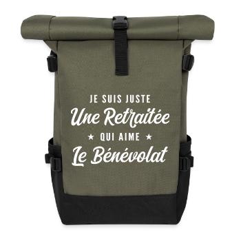 Pensionierte Freiwilligenliebhaber - Rolltop Rucksack - Olive/Schwarz - Vorne