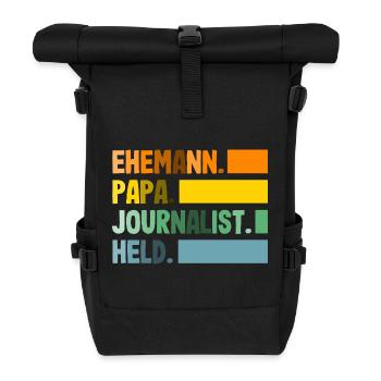 Dad Husband Investigative Reporter Journalists - Roll Top Backpack - black - Front