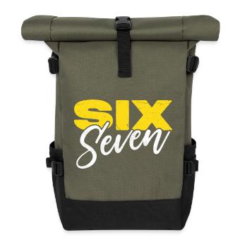 sechs sieben - Rolltop Rucksack - Olive/Schwarz - Vorne