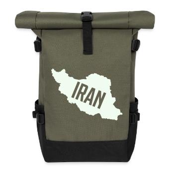 Iran Maps Typo - Roll Top Backpack - olive/black - Front