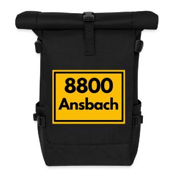 OLD POSTCODE POSTCODE RETRO 8800 ANSBACH FRANKEN - Roll Top Backpack - black - Front