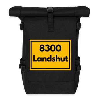ALTE POSTLEITZAHL PLZ RETRO 8300 LANDSHUT BAYERN - Rolltop Rucksack - Schwarz - Vorne