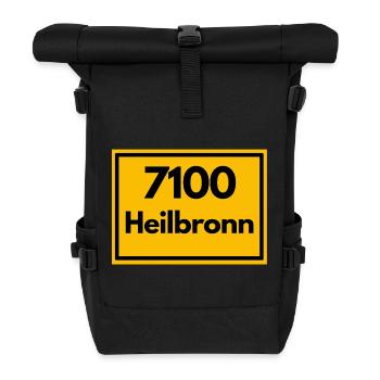 OLD POSTCODE POSTCODE RETRO 7100 HEILBRONN KILIAN - Roll Top Backpack - black - Front