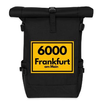 OLD POSTCODE POSTCODE RETRO 6000 FRANKFURT AM MAIN - Roll Top Backpack - black - Front