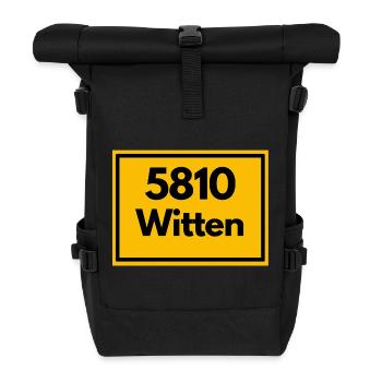 ALTE POSTLEITZAHL PLZ RETRO 5810 WITTEN RUHRGEBIET - Rolltop Rucksack - Schwarz - Vorne