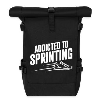 Addicted to Sprinting - Roll Top Backpack - black - Front