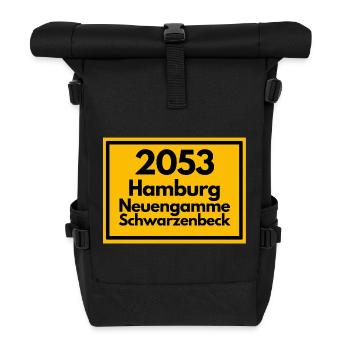 OLD POSTCODE POSTCODE 2053 HAMBURG NEUENGAMME ELBE - Roll Top Backpack - black - Front