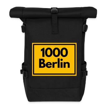 OLD POSTCODE POSTCODE RETRO 1000 BERLIN CAPITAL - Roll Top Backpack - black - Front