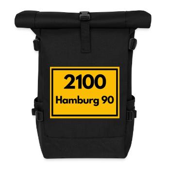 OLD POSTCODE POSTCODE RETRO 2100 HAMBURG 90 ALSTER - Roll Top Backpack - black - Front