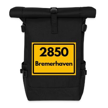 ANCIEN CODE POSTAL RÉTRO 2850 BREMERHAVEN - Sac à dos roll top - noir - Devant