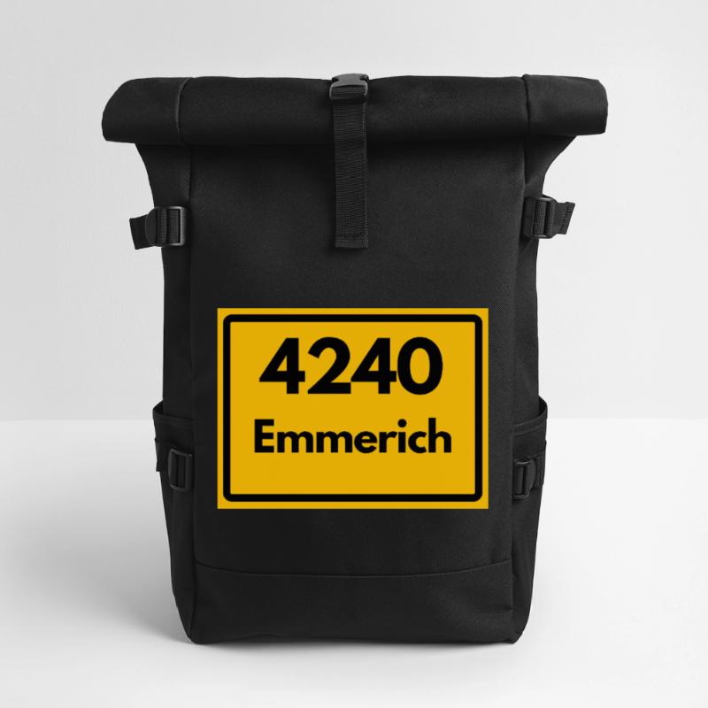 OLD POSTCODE POSTCODE RETRO 4240 EMMERICH – RHEIN Roll Top Backpack