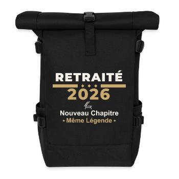 Retraité 2026 – Humour Retraite - Sac à dos roll top - noir - Devant