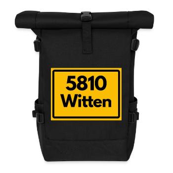 ALTE POSTLEITZAHL PLZ RETRO 5810 WITTEN - Rolltop Rucksack - Schwarz - Vorne