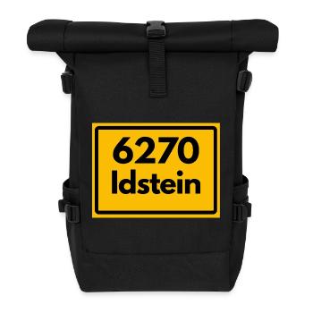 ALTE POSTLEITZAHL PLZ RETRO 6270 IDSTEIN HEIMAT - Rolltop Rucksack - Schwarz - Vorne