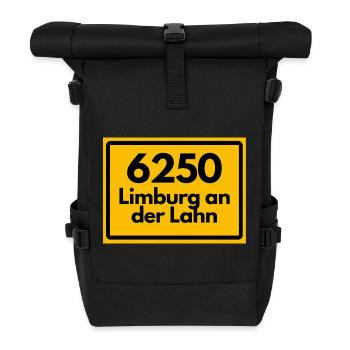 ALTE POSTLEITZAHL PLZ 6250 LIMBURG AN DER LAHN - Rolltop Rucksack - Schwarz - Vorne