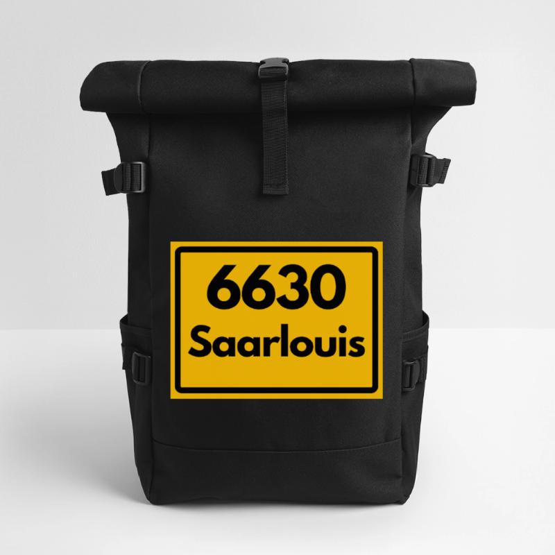 OLD POSTCODE POSTCODE RETRO 6630 SAARLOUIS HEIMAT Roll Top Backpack