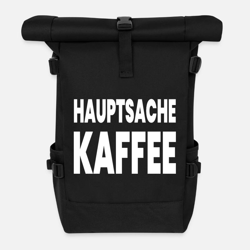 Kaffee - Rolltop Rucksack - Schwarz