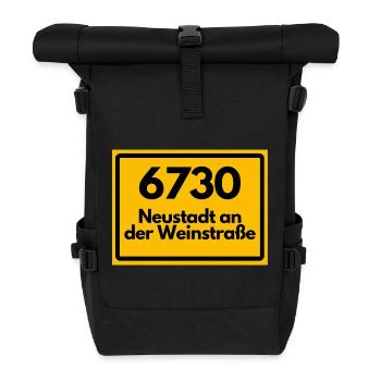 ALTE POSTLEITZAHL PLZ 6730 NEUSTADT WEINSTRASSE  - Rolltop Rucksack - Schwarz - Vorne