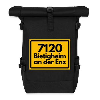ALTE POSTLEITZAHL PLZ 7120 BIETIGHEIM AN DER ENZ - Rolltop Rucksack - Schwarz - Vorne