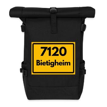 ALTE POSTLEITZAHL PLZ RETRO 7120 BIETIGHEIM HEIMAT - Rolltop Rucksack - Schwarz - Vorne