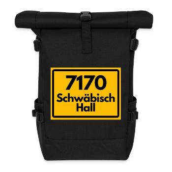 ALTE POSTLEITZAHL PLZ RETRO 7170 SCHWÄBISCH HALL - Rolltop Rucksack - Schwarz - Vorne