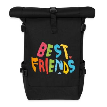 Beste Freunde - Rolltop Rucksack - Schwarz - Vorne