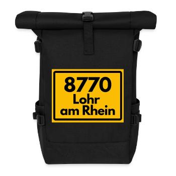 ALTE POSTLEITZAHL PLZ RETRO 8770 LOHR AM MAIN  - Rolltop Rucksack - Schwarz - Vorne