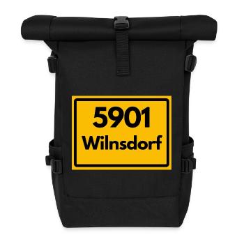 ALTE POSTLEITZAHL PLZ RETRO 5901 WILNSDORF HEIMAT - Rolltop Rucksack - Schwarz - Vorne