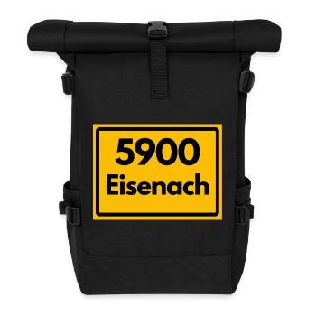 ALTE POSTLEITZAHL 5900 EISENACH HEIMATSTOLZ - Rolltop Rucksack - Schwarz - Vorne