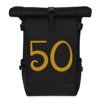50 - Roll Top Backpack - black - Front