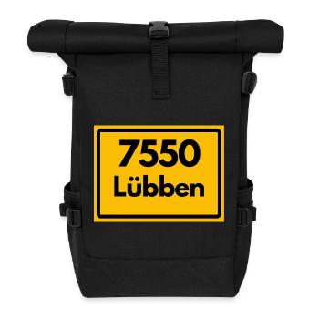 ALTE POSTLEITZAHL PLZ RETRO 7550 LÜBBEN - Rolltop Rucksack - Schwarz - Vorne