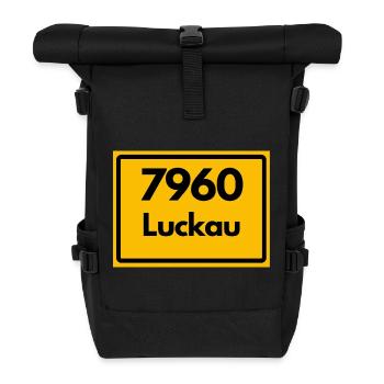 ALTE POSTLEITZAHL PLZ, BRANDENBURG 7960 LUCKAU - Rolltop Rucksack - Schwarz - Vorne
