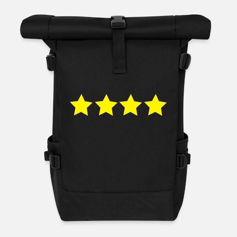 4 Sterne - Rolltop Rucksack - Schwarz