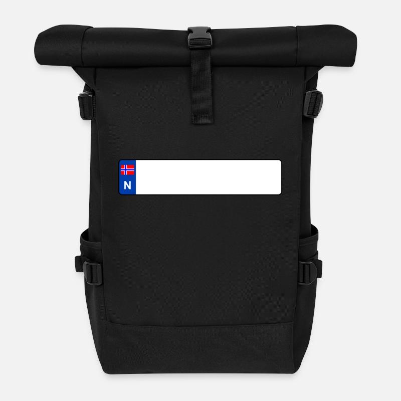 Kennzeichen N - Rolltop Rucksack - Schwarz