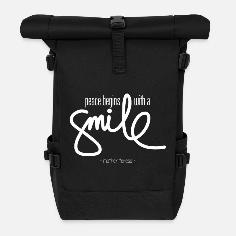 Peace begins with a smile (dark) - Sac à dos roll top - noir