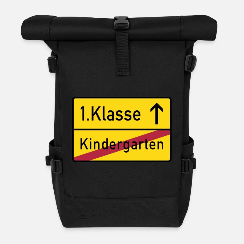 erste klasse - Rolltop Rucksack - Schwarz