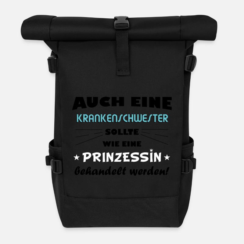 Krankenschwester - Prinzessin - Rolltop Rucksack - Schwarz