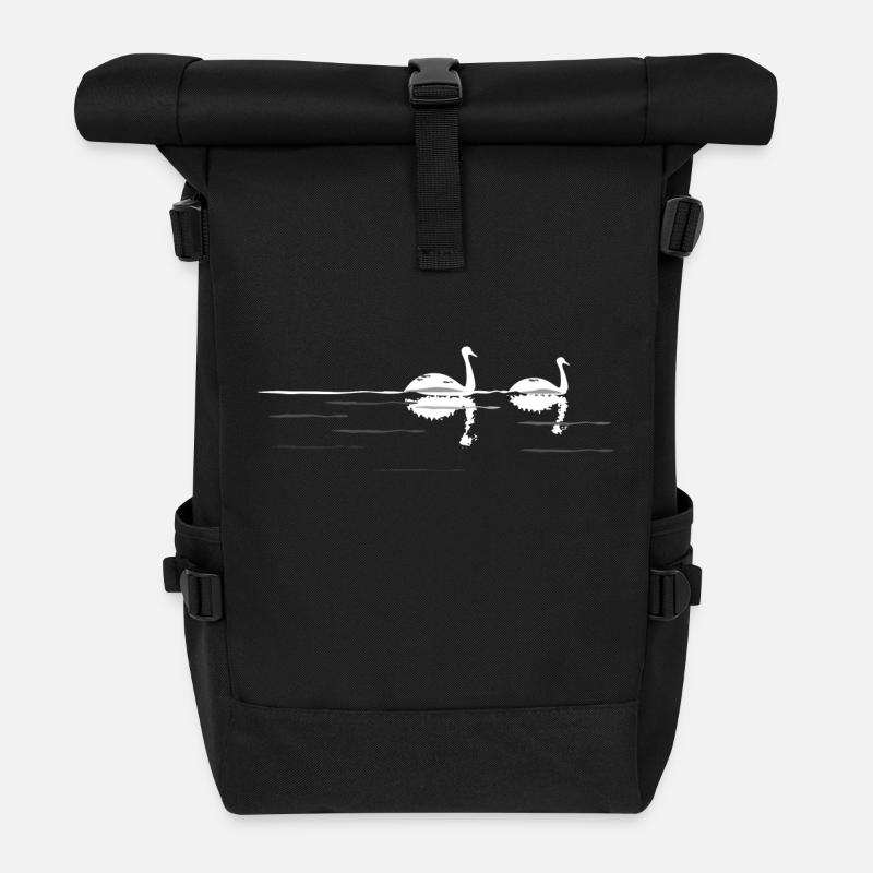 Nacht Swan - Rolltop Rucksack - Schwarz