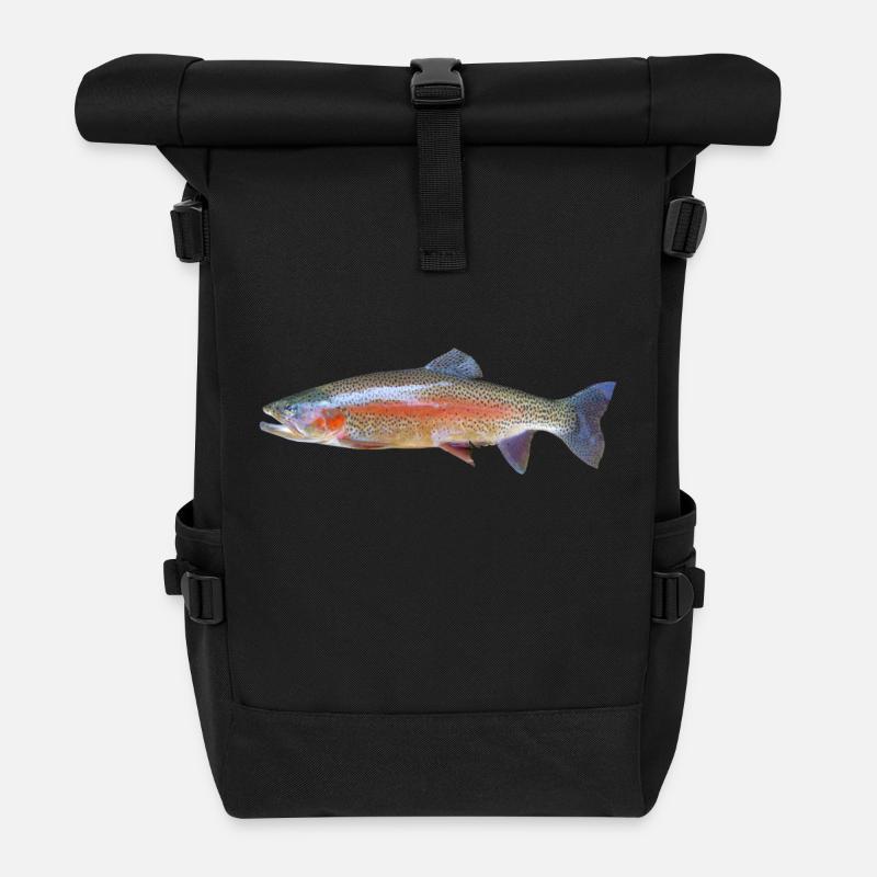 Eine schöne Regenbogenforelle - Rolltop Rucksack - Schwarz