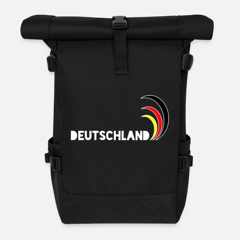 Deutschland - Rolltop Rucksack - Schwarz