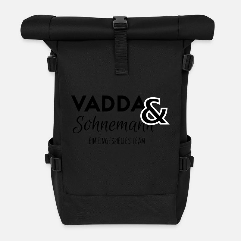 Father and son a team gift idea - Roll Top Backpack - black