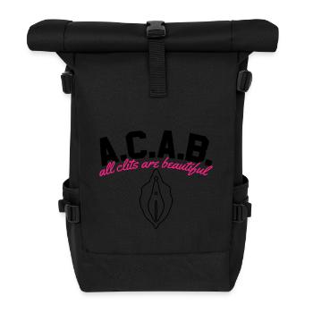 A.C.A.B. - All Clits Are Beautiful - Rolltop Rucksack - Schwarz - Vorne
