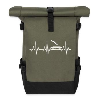Heartbeat ECG Trampoline Gymnastics Jumping Gymnastics - Roll Top Backpack - olive/black - Front