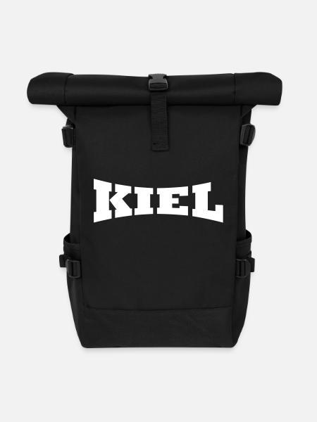 Kiel lettrage - Sac à dos roll top - noir