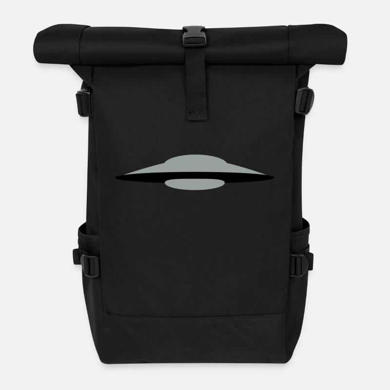 Saucer ufo alien aliens space 2c - Roll Top Backpack - black