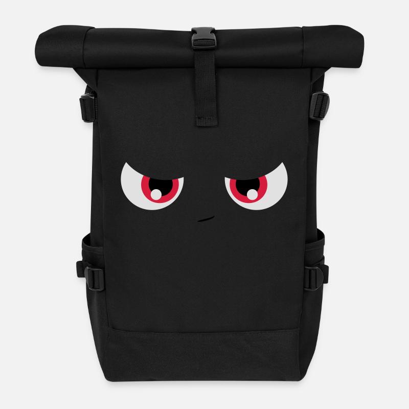 lustiges Gesicht - Rolltop Rucksack - Schwarz