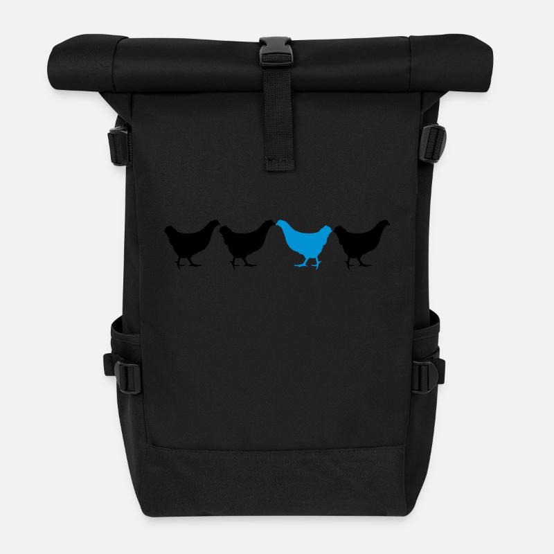 Be Different Huhn - Rolltop Rucksack - Schwarz