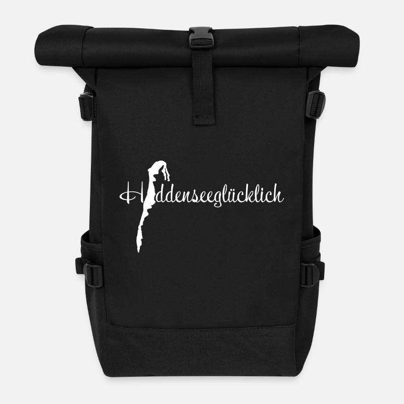 Hiddenseeglücklich klein - Rolltop Rucksack - Schwarz