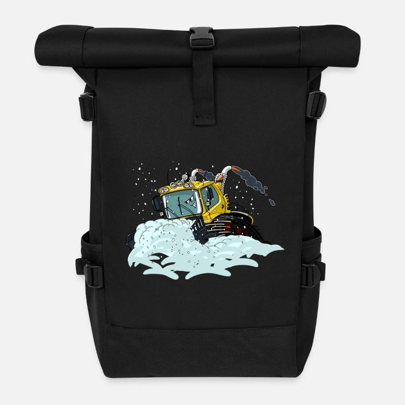 pelle à neige jaune - Sac à dos roll top - noir