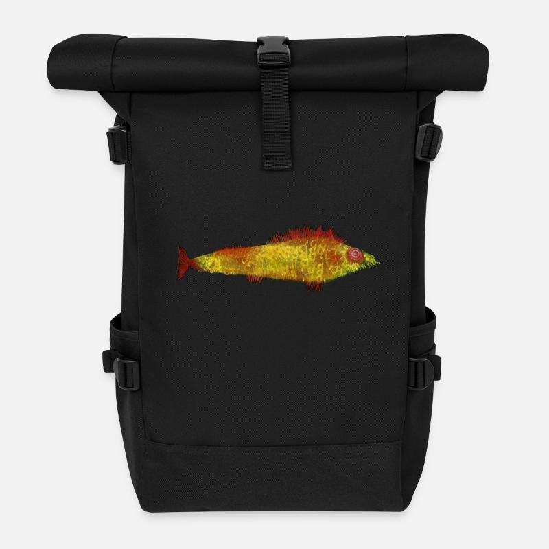 Paul Klee - The goldfish - Der Goldfisch - Rolltop Rucksack - Schwarz